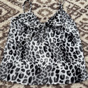 BiBi Leopard Print Camisole in Black and Gray